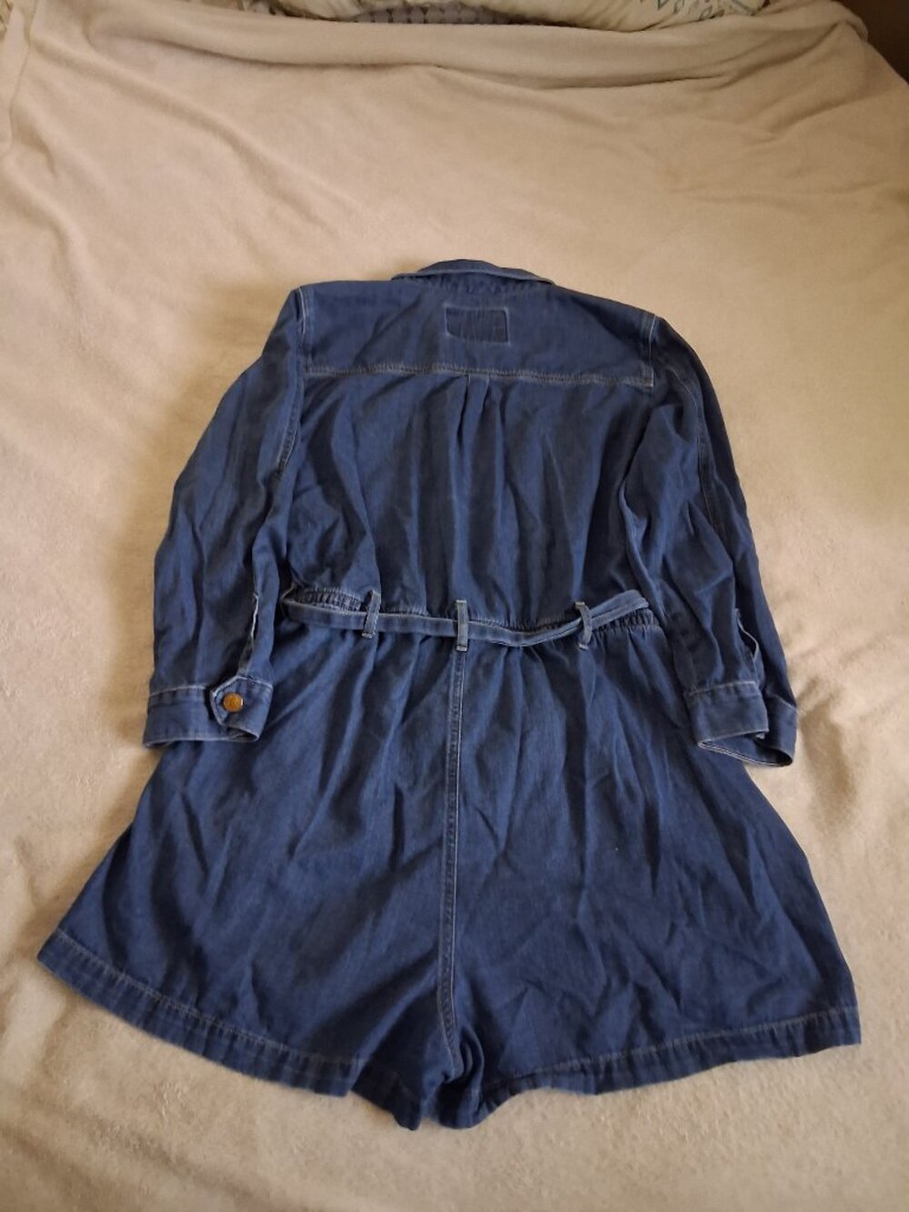 American Eagle Women's Size XXL Denim Button Down Long Sleeve Romper - Picture 10 of 16